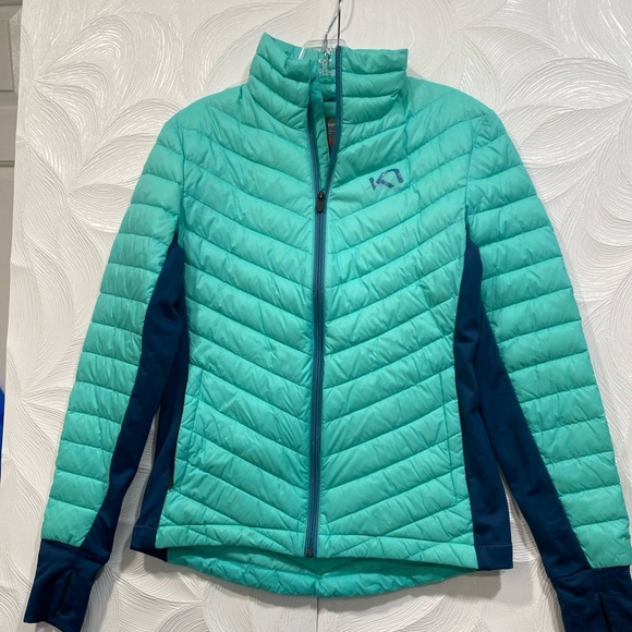 Kari Traa Jackets & Blazers - Kari Traa Mint/Teal LIGHTWEIGHT Puffer Jacket FIT STRETCH FULL ZIP WOMENS M